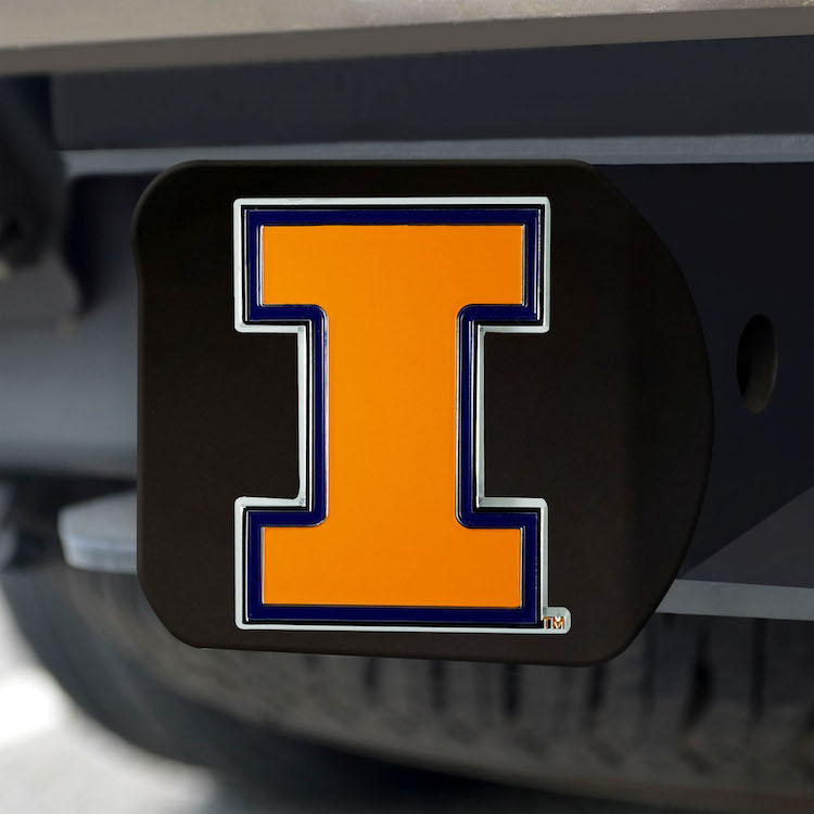 Illinois Fighting Illini Black and Color Trailer Hitch Cover