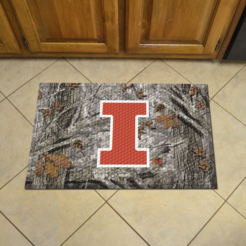 Illinois Fighting Illini Camo Style SCRAPER Door Mat