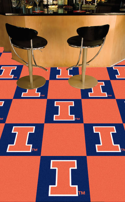 Illinois Fighting Illini Carpet Tiles 18x18 in.