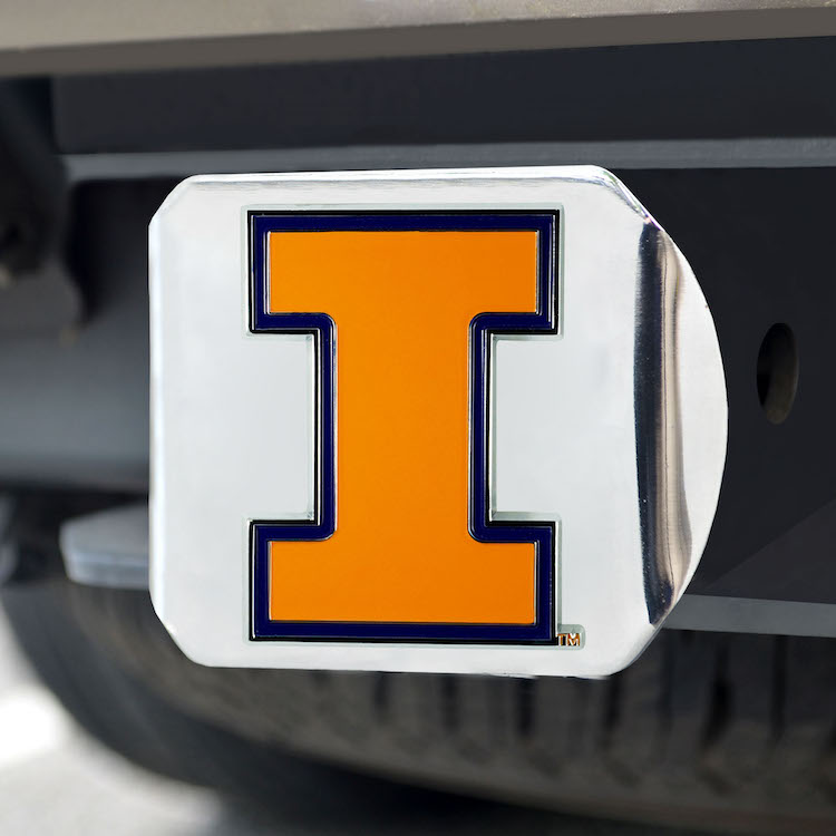 Illinois Fighting Illini Color Chrome Trailer Hitch Cover