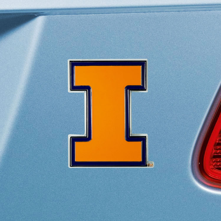 Illinois Fighting Illini Color Metal Auto Emblem