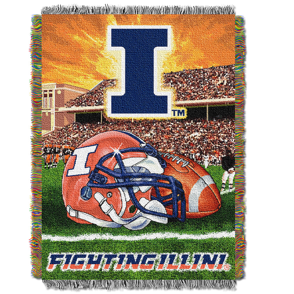 Illinois Fighting Illini Home Field Advantage Series Tapestry Blanket 48 x 60