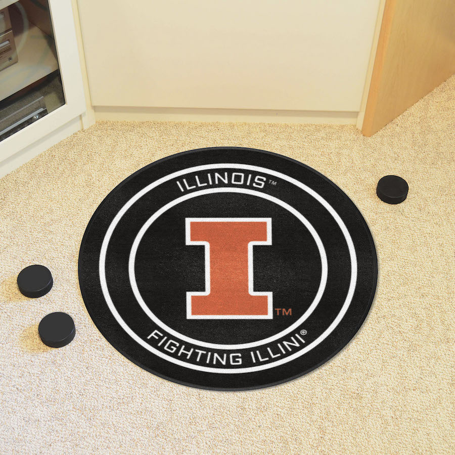 Illinois Fighting Illini Round Hockey Puck Mat