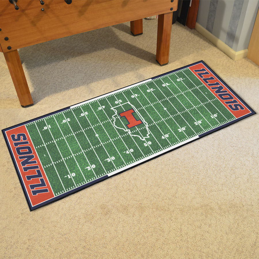 Illinois Fighting Illini 30 x 72 Football Field Carpet Runner