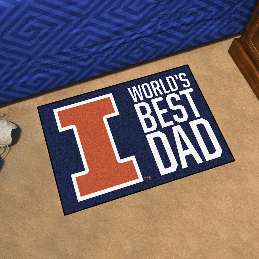 Illinois Fighting Illini 20 x 30 WORLDS BEST DAD Floor Mat