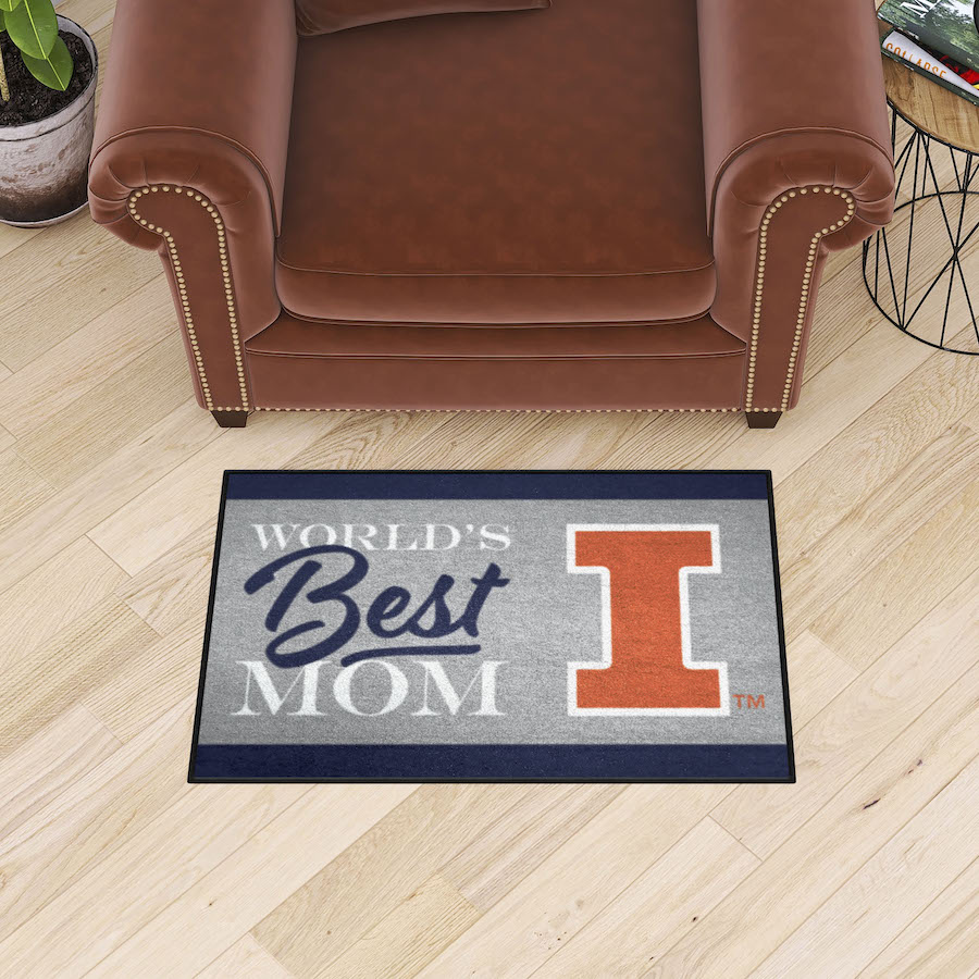 Illinois Fighting Illini 20 x 30 WORLDS BEST MOM Floor Mat