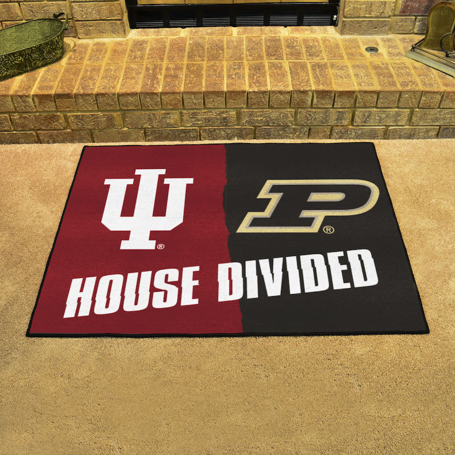 NCAA House Divided Rivalry Rug Indiana Hoosiers - Purdue Boilermakers