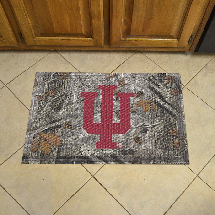 Indiana Hoosiers Camo Style SCRAPER Door Mat