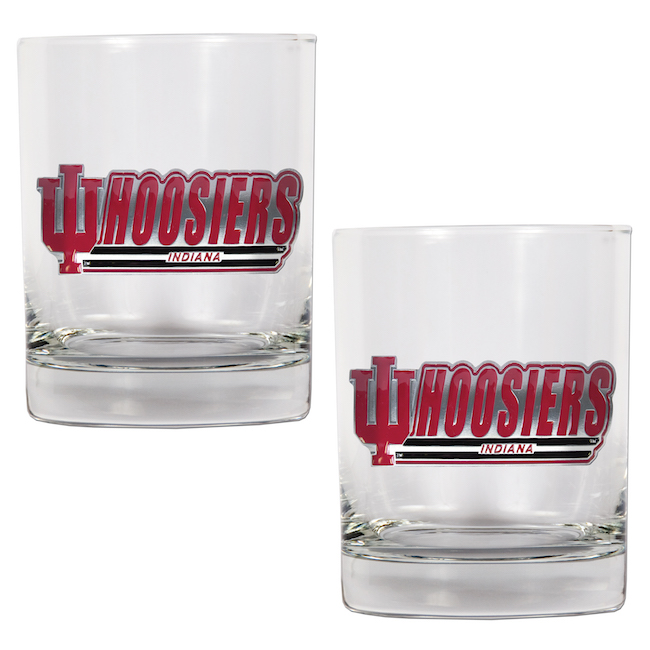 Indiana Hoosiers NCAA Logo 2pc Rocks Glass Set