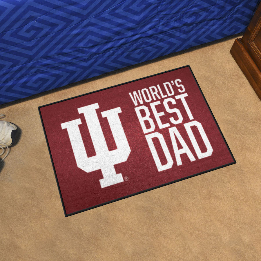 Indiana Hoosiers 20 x 30 WORLDS BEST DAD Floor Mat