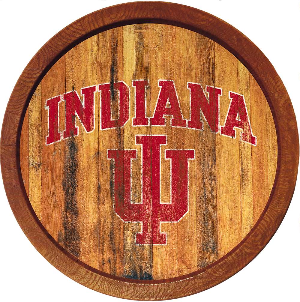 Indiana Hoosiers Weathered FAUX Barrel Top Sign