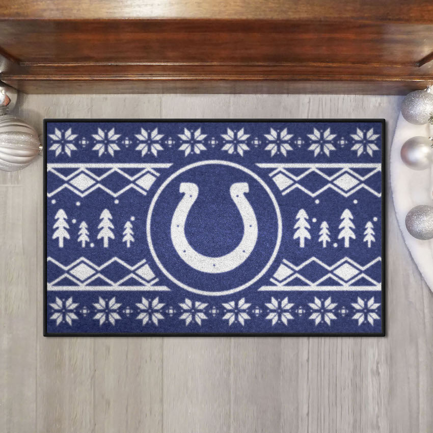 Indianapolis Colts Holiday Sweater Themed 20 x 30 STARTER Floor Mat