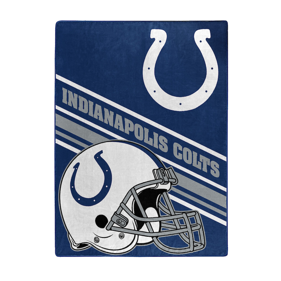 Indianapolis Colts Large Plush Fleece Raschel Blanket 60 x 80