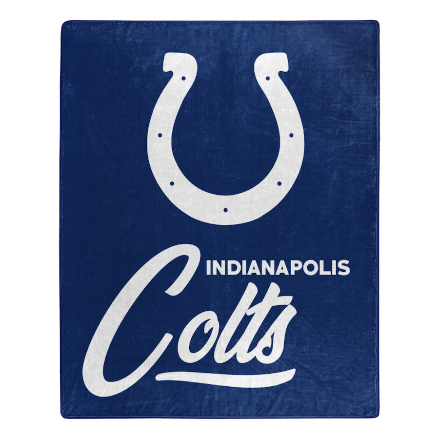 Indianapolis Colts Plush Fleece Raschel Blanket 50 x 60