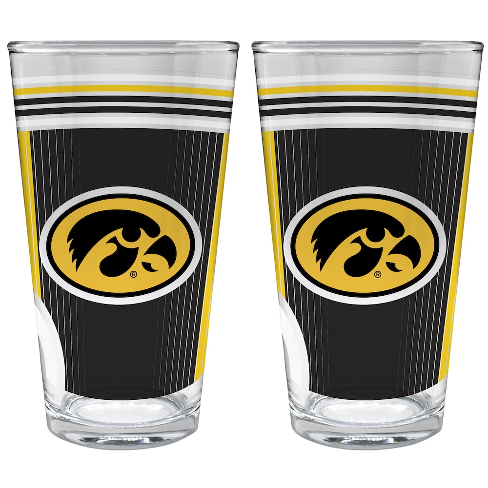 Iowa Hawkeyes COOL VIBES 2 pc Pint Glass Set