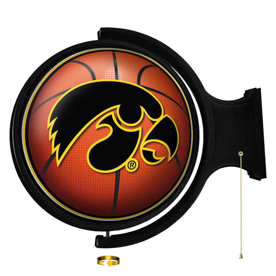 Iowa Hawkeyes LED Rotating Wall Sign ~ BASKETBALL