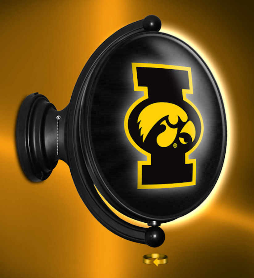 Iowa Hawkeyes LED Rotating Wall Sign ~ OVAL TIGERHAWK