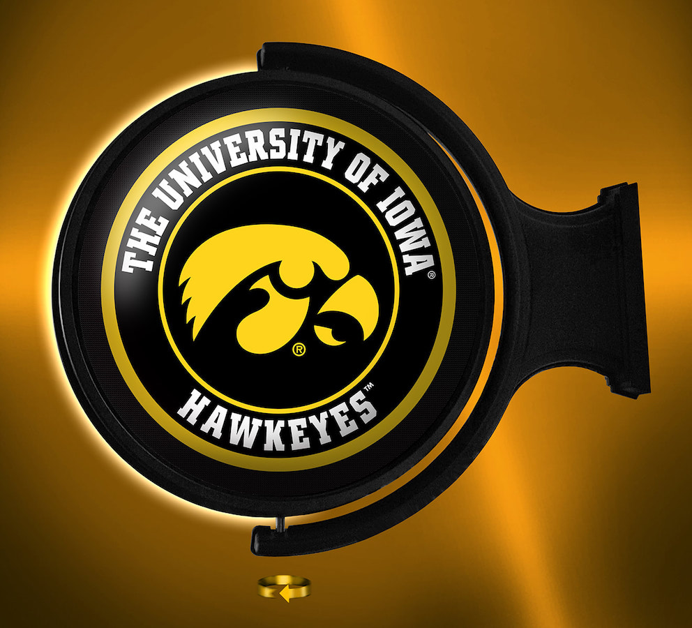 Iowa Hawkeyes LED Rotating Wall Sign ~ TIGERHAWK