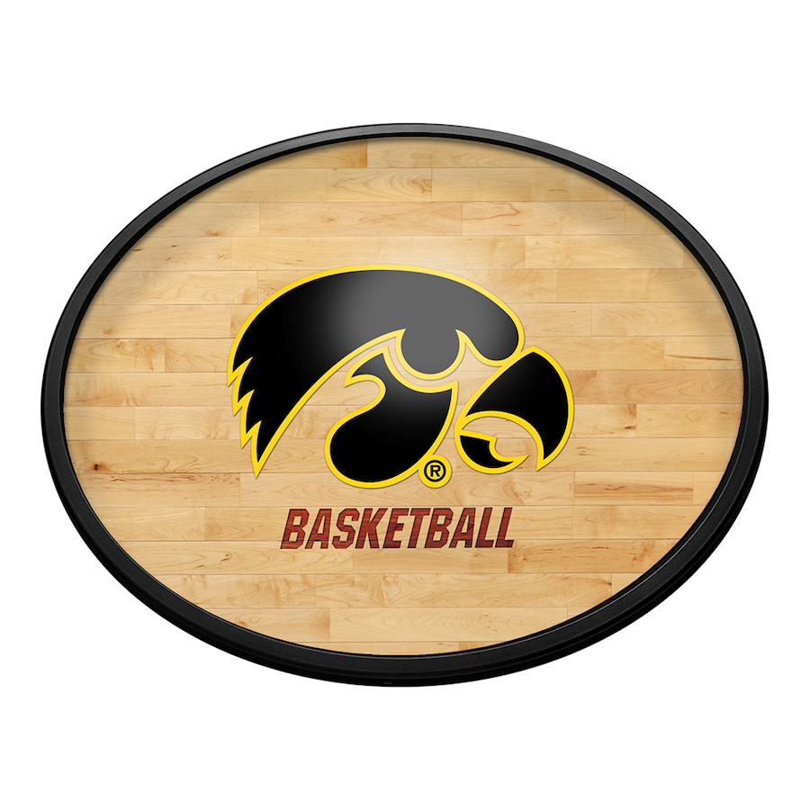 Iowa Hawkeyes HARDWOOD Slimline LED Wall Sign ~ OVAL