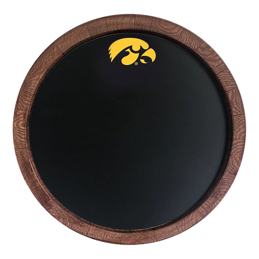 Iowa Hawkeyes Chalkboard FAUX Barrel Top Sign