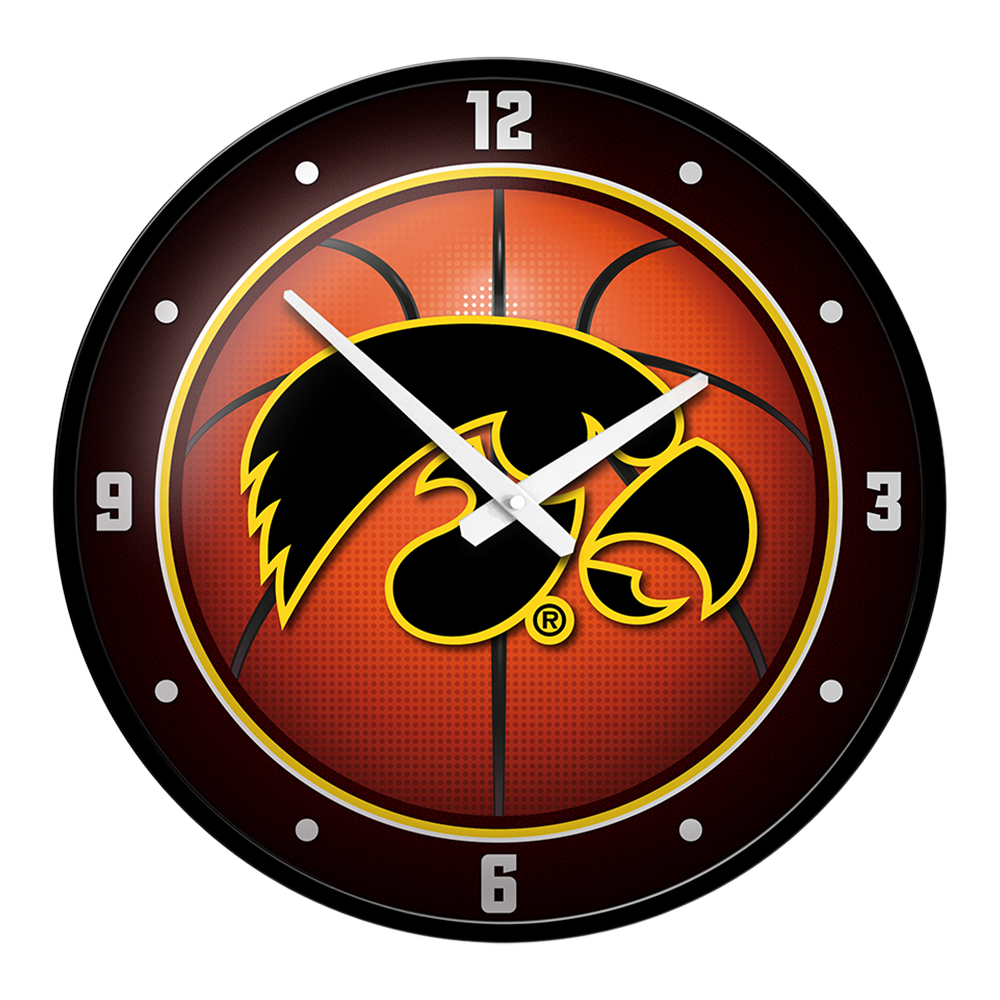 Iowa Hawkeyes Modern Disc BASKETBALL Wall Clock