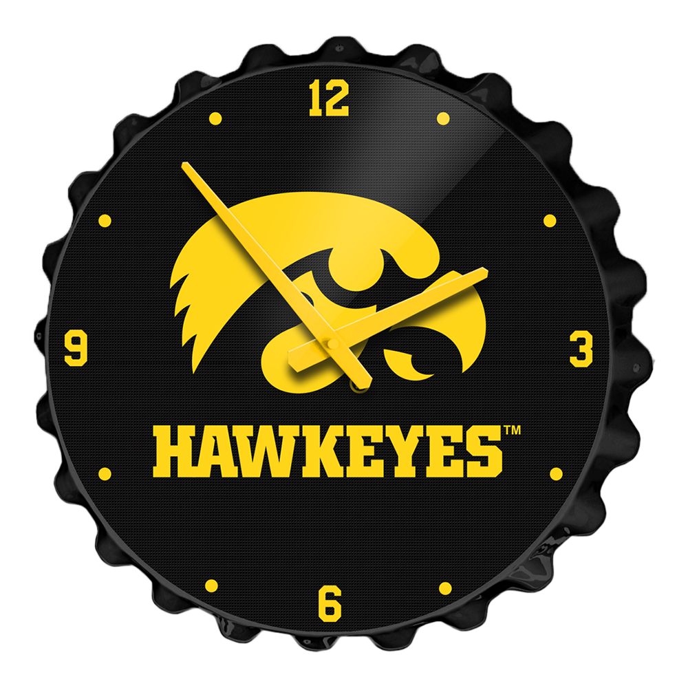 Iowa Hawkeyes Bottle Cap Wall Clock