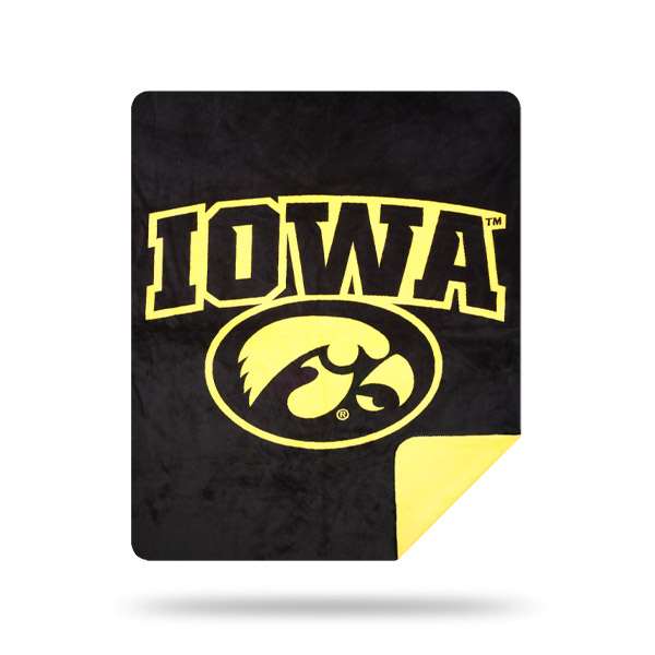 Iowa Hawkeyes DENALI Silver Knit Throw