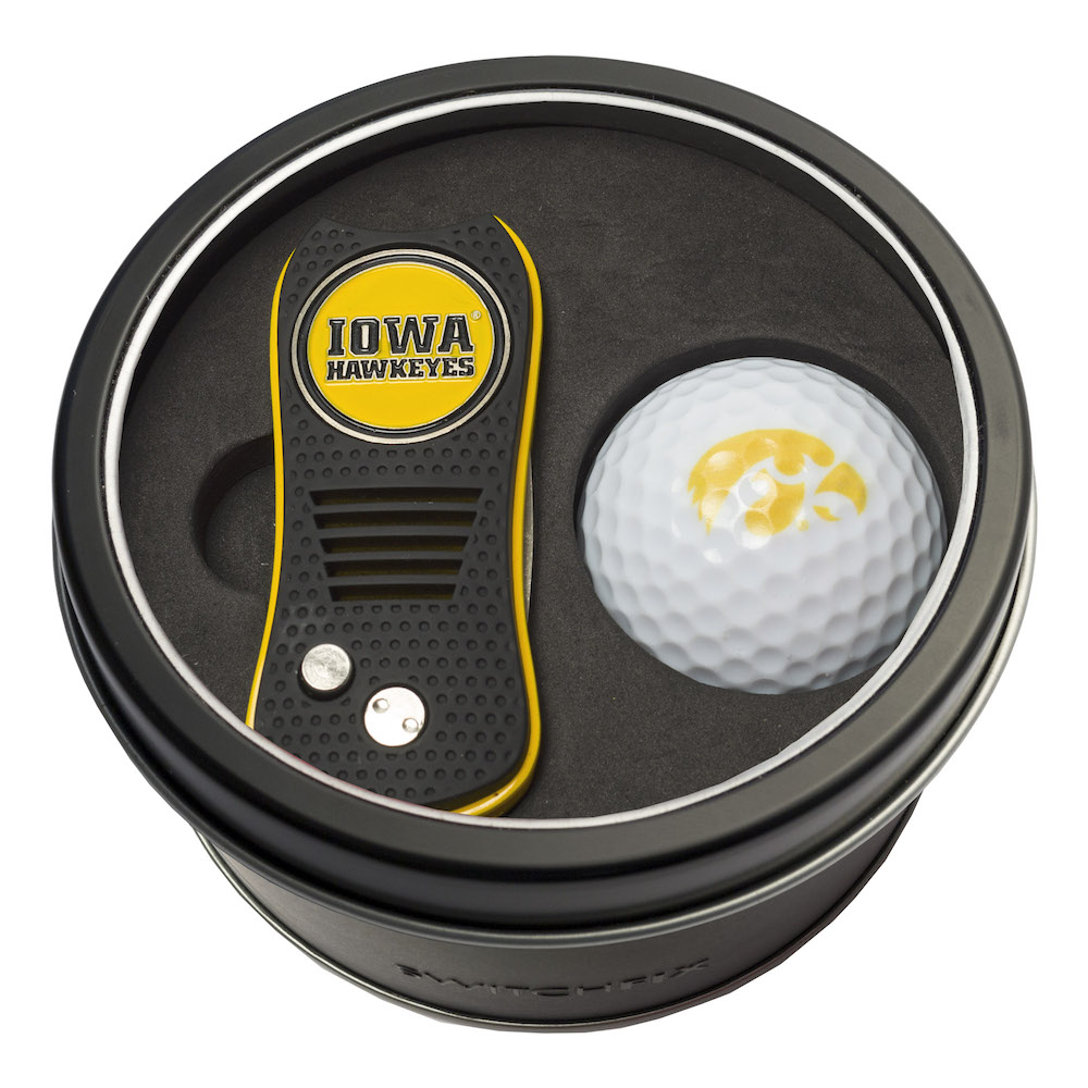 Iowa Hawkeyes Switchblade Divot Tool and Golf Ball Gift Pack