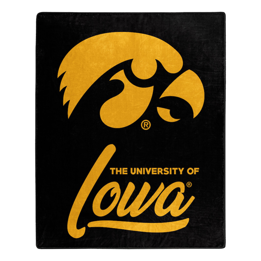 Iowa Hawkeyes Plush Fleece Raschel Blanket 50 x 60