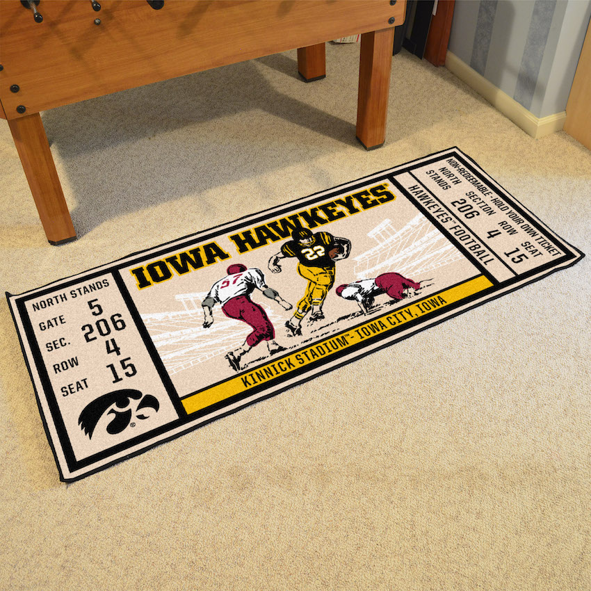 Iowa Hawkeyes 30 x 72 Game Ticket Carpet Runner