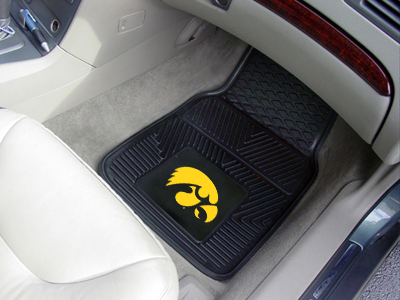 Iowa Hawkeyes Car Floor Mats 18 x 27 Heavy Duty Vinyl Pair