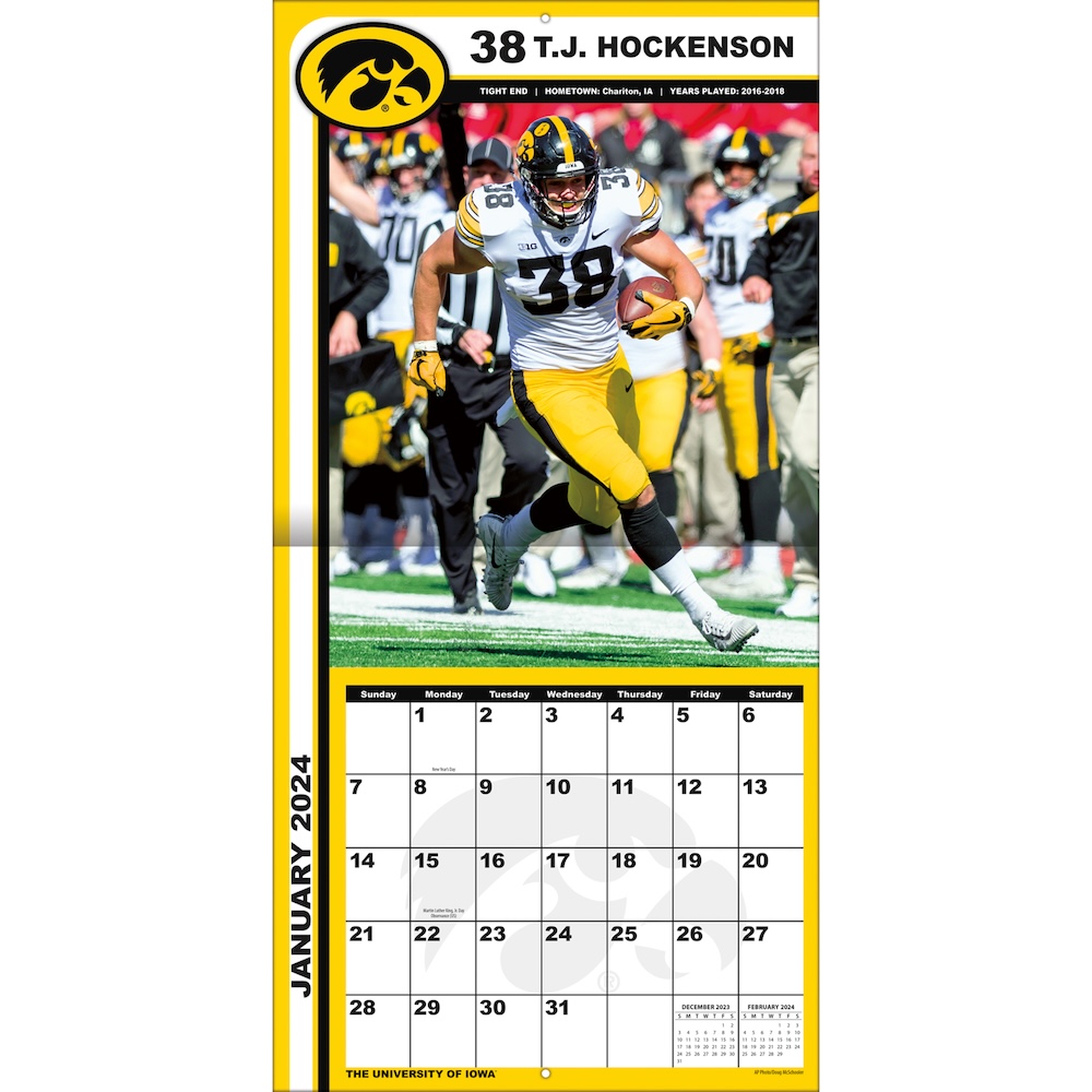 Iowa Hawkeyes 2025 NCAA Mini Wall Calendar