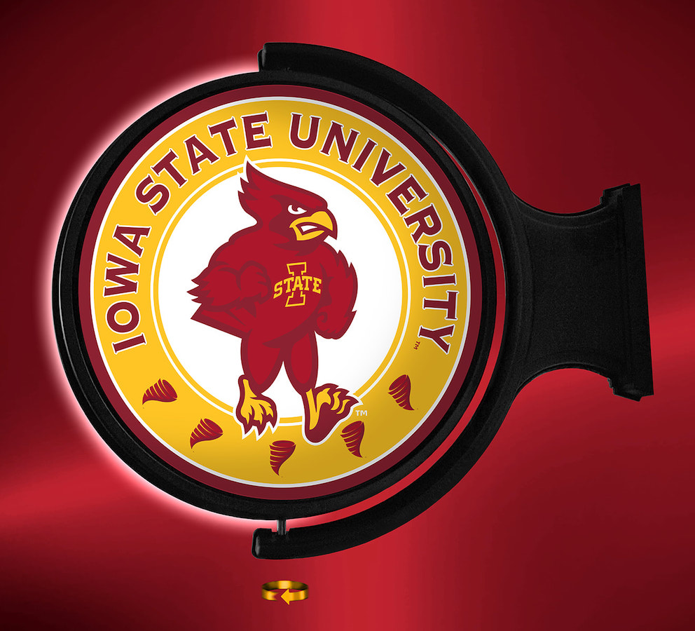 Iowa State Cyclones LED Rotating Wall Sign ~ CARDINAL