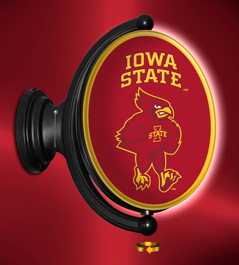 Iowa State Cyclones LED Rotating Wall Sign ~ OVAL CARDINAL