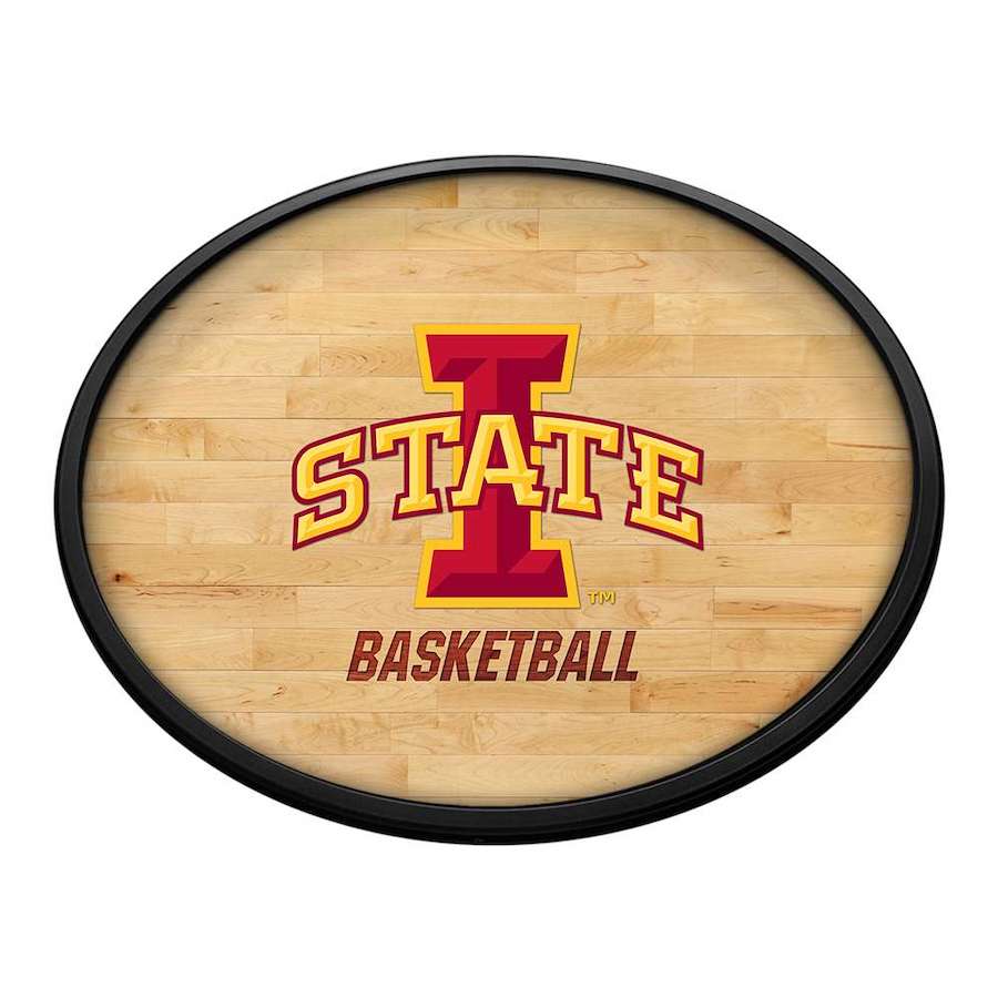 Iowa State Cyclones HARDWOOD Slimline LED Wall Sign ~ OVAL