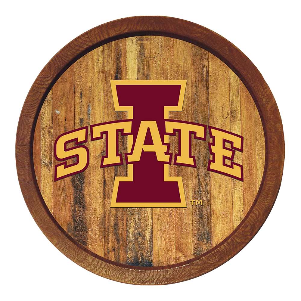 Iowa State Cyclones FAUX Barrel Top Sign