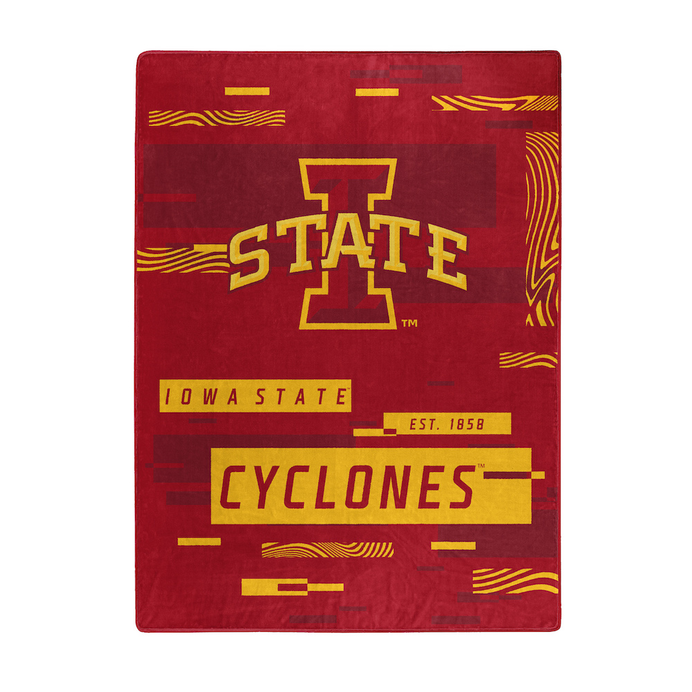 Iowa State Cyclones Large Plush Fleece Raschel Blanket 60 x 80