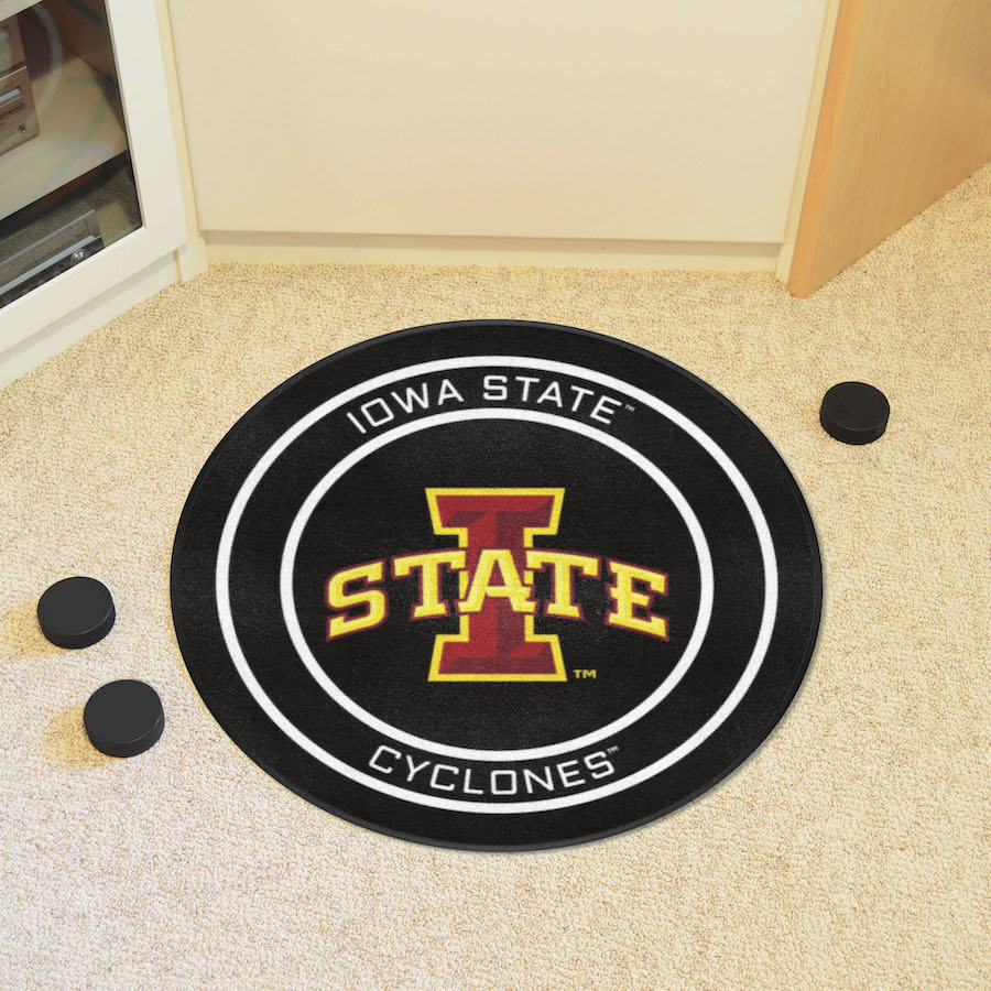 Iowa State Cyclones Round Hockey Puck Mat