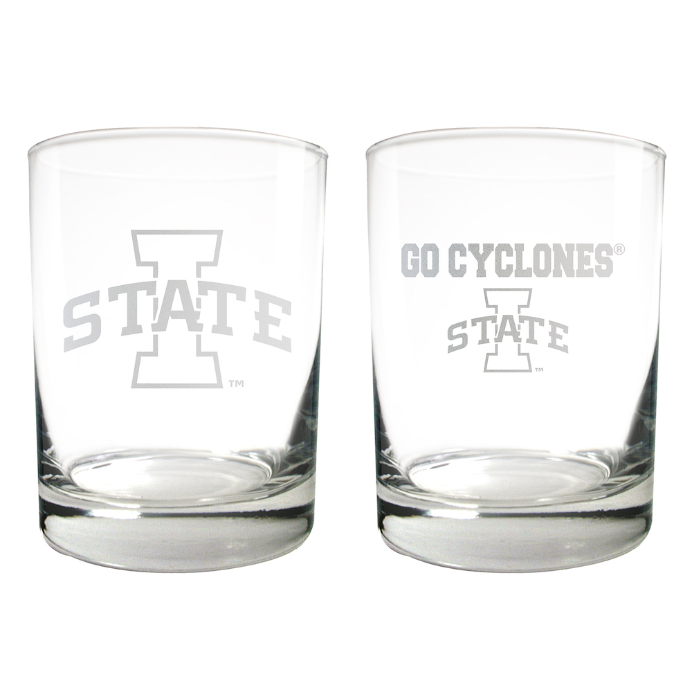 Iowa State Cyclones 2pc Rocks Glass Set