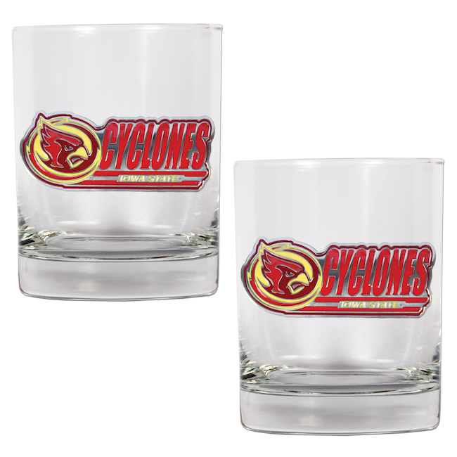 Iowa State Cyclones NCAA Logo 2pc Rocks Glass Set