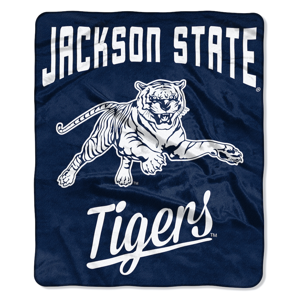 Jackson State Tigers Plush Fleece Raschel Blanket 50 x 60