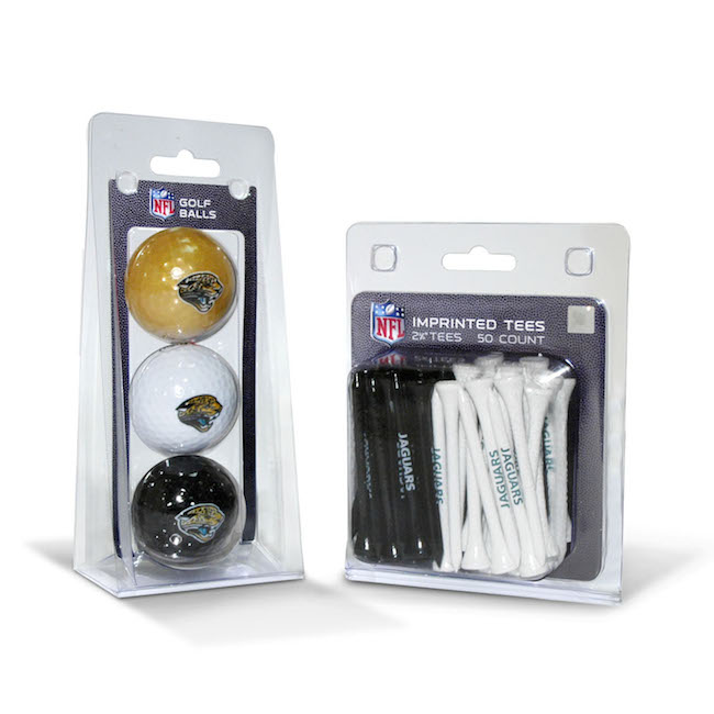 Jacksonville Jaguars 3 Ball Pack and 50 Tee Pack