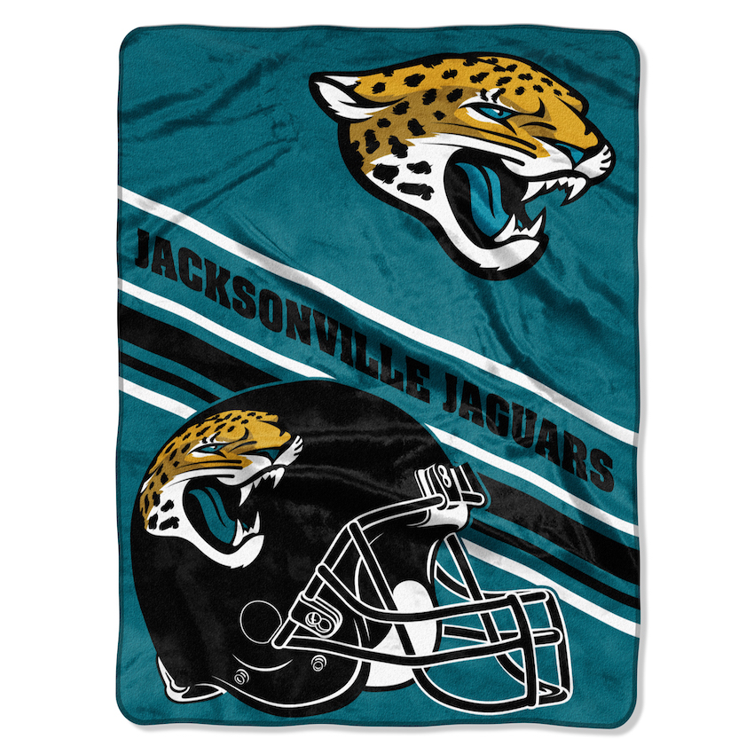 Jacksonville Jaguars Large Plush Fleece Raschel Blanket 60 x 80