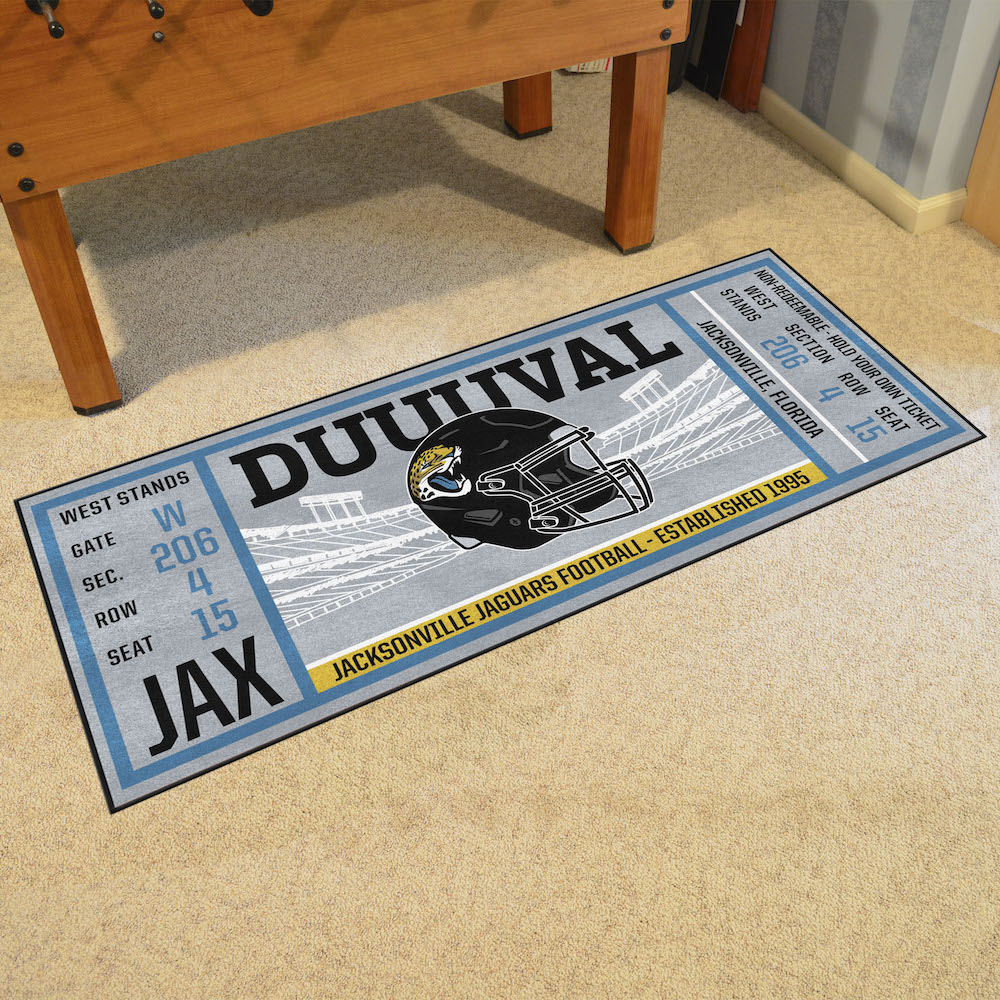 Jacksonville Jaguars 30 x 72 Game Ticket Carpet Runner