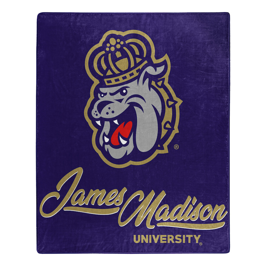 James Madison Dukes Plush Fleece Raschel Blanket 50 x 60