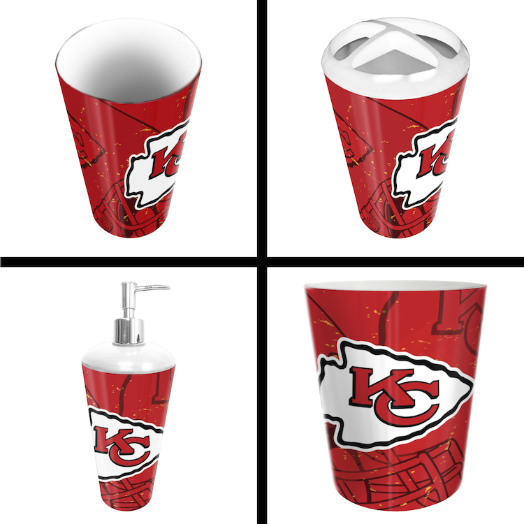 Kansas City Chiefs 4 Piece Bathroom Accessory Set