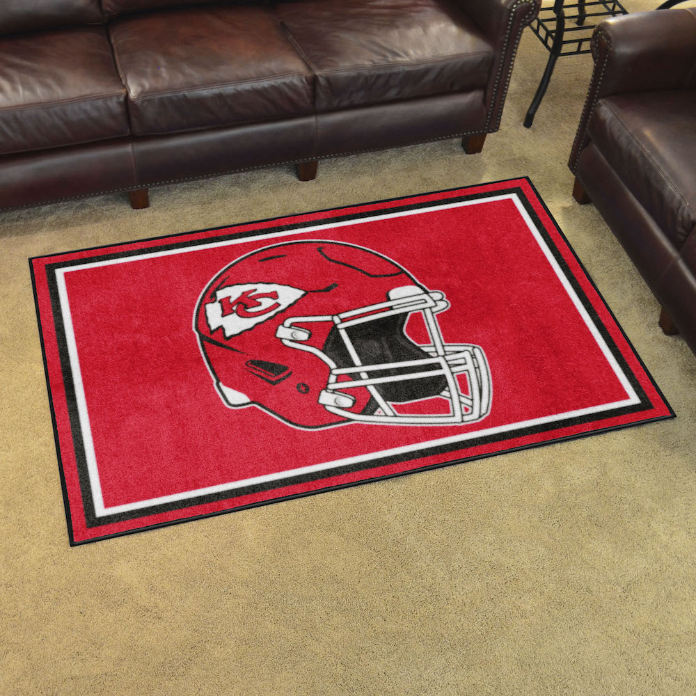 Kansas City Chiefs 4x6 Area Rug - Helmet Logo