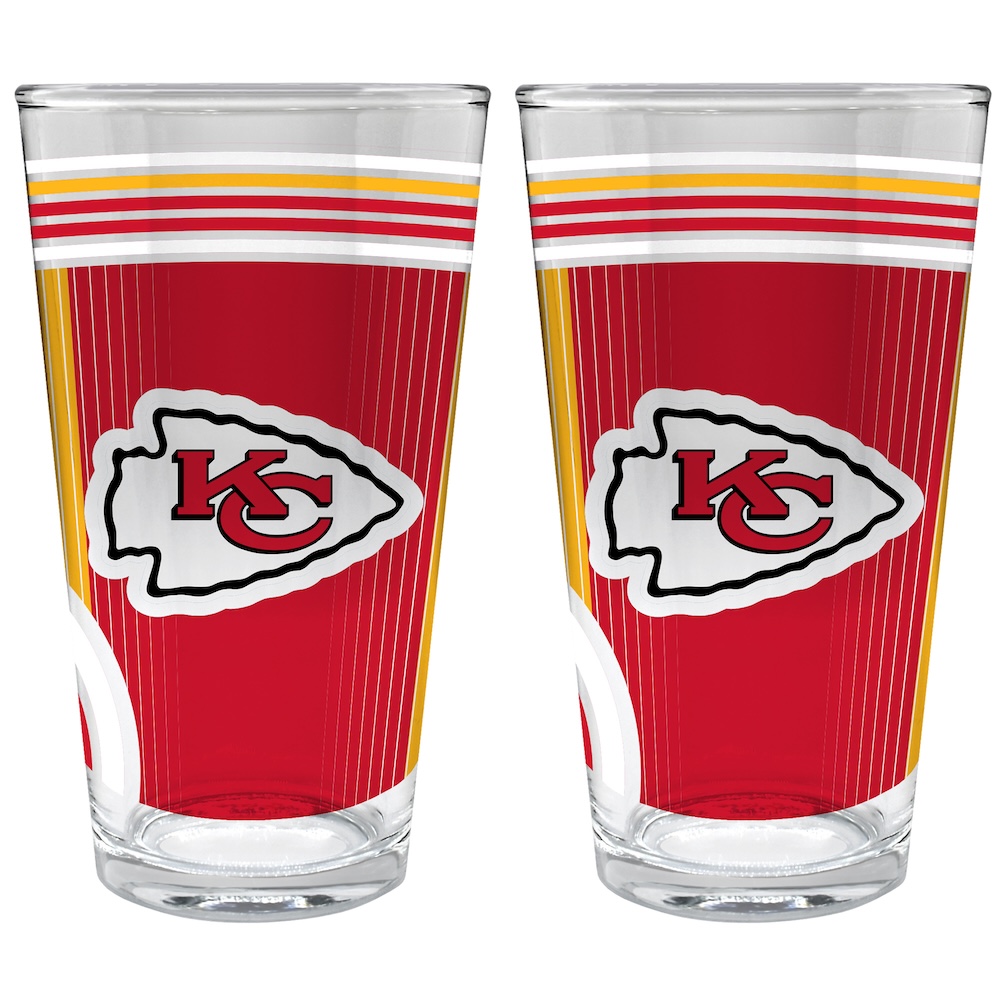 Kansas City Chiefs COOL VIBES 2 pc Pint Glass Set