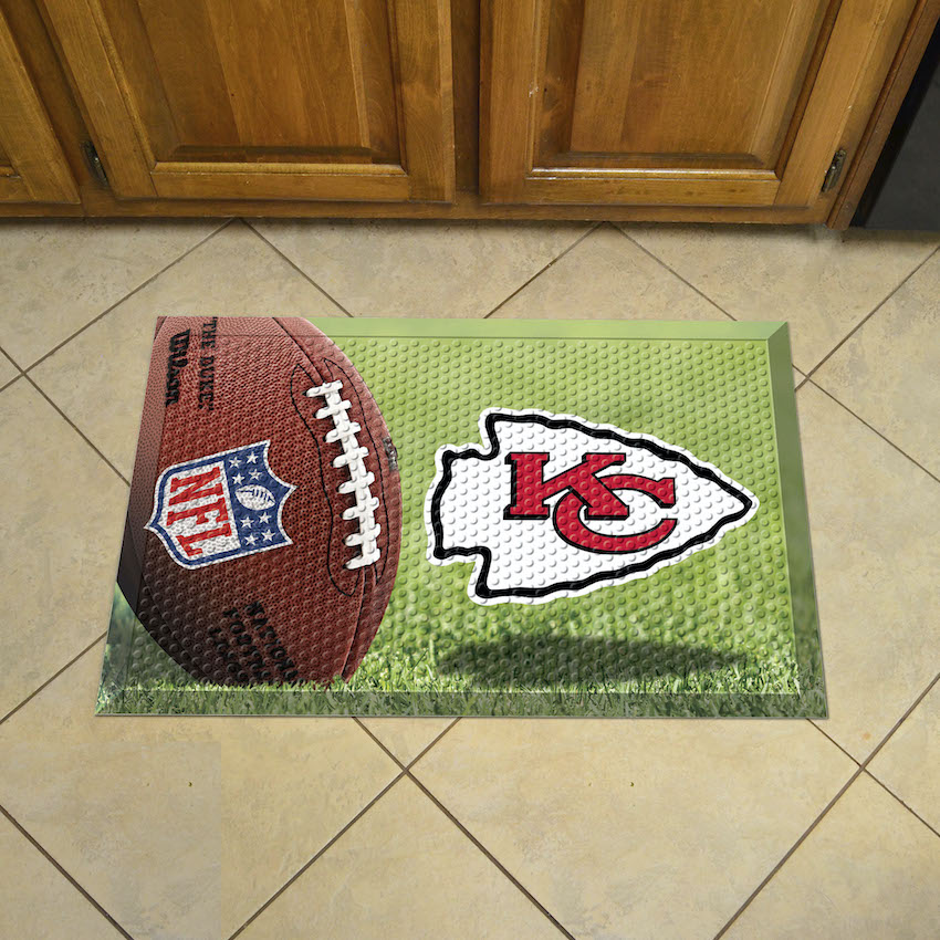 Kansas City Chiefs Ball Style SCRAPER Door Mat