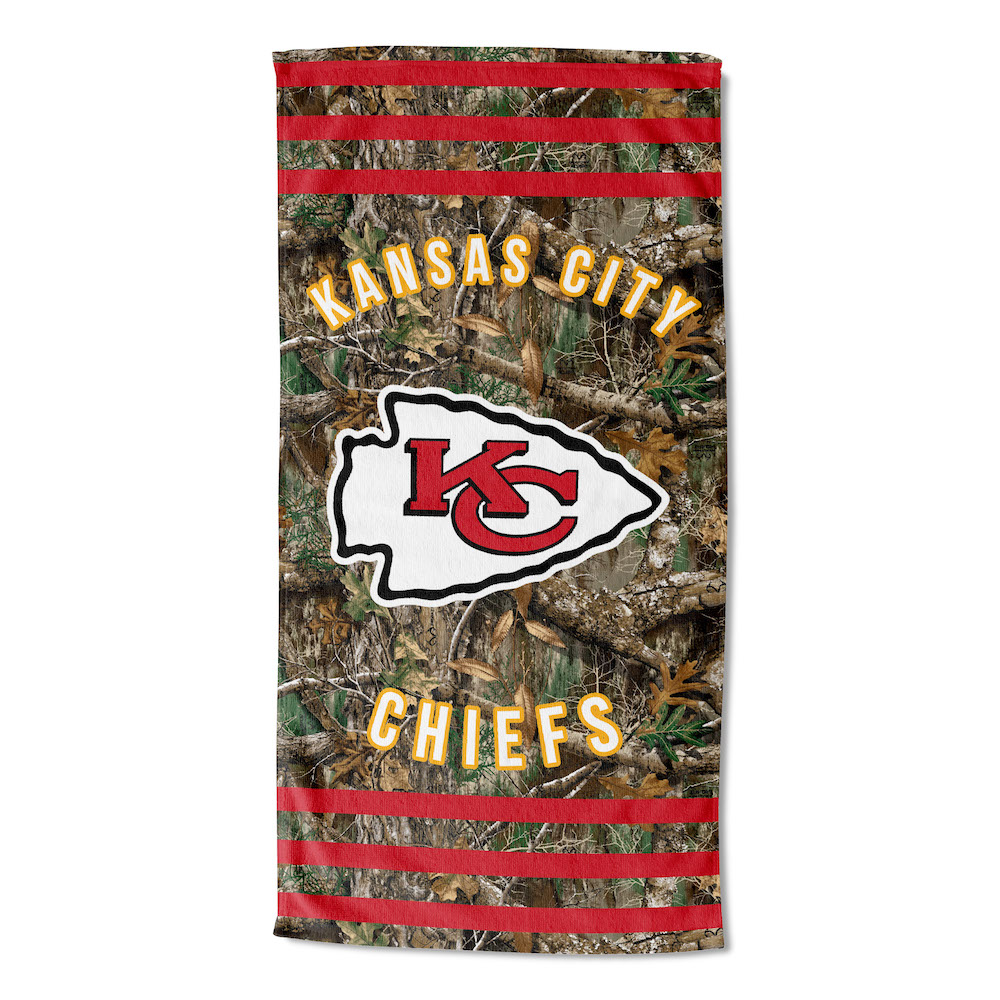 Kansas City Chiefs Real Tree Camo 30x60 Beach Towel